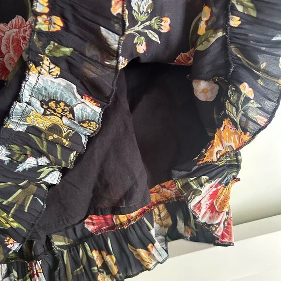 Twik by Simons Black Floral Long Sleeve Dress M - Picture 5 of 16